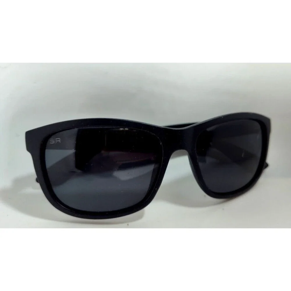 Shadyrays Mens Polarized  Sunglasses Black Square 50-19-140 Full Rim Black Lens